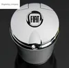 Nytt med LED -lampor CREATION PERSONALITETS ASHTRAY FÖR FIAT AEGEA 500C PANDA UNO PALIO TIPO DOBLO CAR EMBLEM AUTO ACCEITORSE