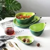 Geschirr Sets Avocado Keramik Schüssel Platte Besteck Set Nette Salat Dessert Obst kinder Geschirr Suppe Cartoon