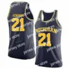 Koszykówka Nik1 NCAA Michigan Wolverines Basketball Jersey 5 Adrien Nunez 51 Austin Davis 55 Eli Brooks Customed