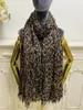 Women039s SCARF Fold Style Materiale in cotone Stampa lettera Leopard Grain Scarpe lunghe di grande dimensione 200 cm 130cm6219355