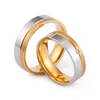 Wedding ringen mode roestvrij staal alliantie kubieke zirkonia paar voor vrouwelijke mannenliefhebbers jubileum sieraden