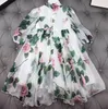 Girl Dresses Princess Floral Silk 3D Dress Kid Baby Birthday Party Wedding Cosplay Rose Flower Chidlren