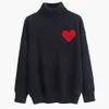 Designer Sweater Love Heart A Man Woman Lovers Cardigan Knit High Collar Womens Fashion Letter White Black Long Sleeve Clothes Pullover