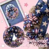 Decorative Flowers Wreaths 4th Of July Wreath Memorial Day Patriotic For Front Door Decorations Independence