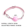 Couples solide bouche ouverte balle Silicone souple Gag fléau jeux pour adultes Bondage fétiche bracelet en cuir jouet sexuel pour les femmes érotique