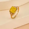 Anillos de boda de lujo con piedra de cristal conjunta Midi para mujer geometría gota de agua diamantes de imitación ópalo aleación anillo de Metal joyería