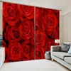 Gardin 3d Big Rose Tapestry Tryckt dekorativa blommor sängäcken sovsal täcker strandhandduk hemrum gardiner