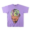 Purple T Shirts Tees Short Sleeve Tees For Men Print High-Quality T-shirts Tops Pure Cotton Hip Hop Tee