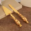 Dinnerware Sets High-quality Western Baking Tool Pizza Shovel Cake Dessert Cutter 2-piece Set Gold Cutlery Kitchen Accessories