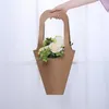 Gift Wrap 10Pcs Kraft Paper Portable Flower Bag Holiday Party Event Wedding HandBag Box Packaging Children's Day Tote