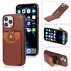 Luksusowe skrzynki skórzane Case na iPhone'a 14 13 12 Mini 11 Pro X XS Max XR SE 7 8 6 6s Plus Portfel Porober Uchwyt telefoniczny