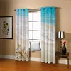 Curtain Window Blackout Luxury 3D Curtains Blue Sea White Wave Shell Living Room Office El Home Wall Decorative