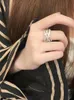Kadınlar için Moda Marka Yüzükleri En İyi Tasarımcı S925 STERLING Gümüş Kadın Yüzüğü Lüks Tam Elmas Nişan Yüzüğü Kadın Sevgililer Günü Hediyesi 001