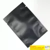 Matte Black Metallic Mylar Foil Open Top Heat Sealing Food Storage Bag for Coffee Powder Rice Beans Packaging Sample Bags 7 Sizes Available