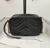 Designer Marmont sac Wave Pattern Satchel Sac à bandoulière Chaîne Sacs à main Crossbody Purse Lady Leather Classic Style Tote Bags 24cm