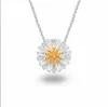 Fashion Sun Flower Small Daisy Jewelry Set Armband örhängen Halsband Ring 925 Silverplätering
