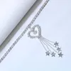 Anklets Stonefans Bohemian Jewelry Rhinestone Heart Anklet Bracelet for Women Fashion Tassel Star Chain chain accessories