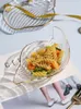 Assiettes nordiques Phnom Penh assiette en verre personnalité créative maison transparente collation salade Dessert fruits