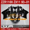 OEM Full Body For KAWASAKI NINJA ZX-11 R ZZR-1100 ZX-11R ZX11R 93 94 95 96 01 165No.68 ZZR 1100 CC ZX11 ZX 11 R 11R ZZR1100 1997 1998 1999 2000 2001 Fairings Kit Pink Rose