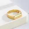 Bröllopsringar Chunky Trendy Minimalist Gold Color Geometric Round Circle Ring For Women Thick Stack Female Jewelry Kar277