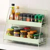 Scatole portaoggetti Scaffale da tavolo a doppio strato Scaffale in ferro Organizzatore per trucco Libri Articoli vari Scaffali Portaspezie da cucina Bagno