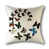 Pillow Spring Butterflys colorido tampa estampada 45x45cm Sala de estar de linho de linho decorativo da sala de estar