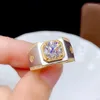 Кластерные кольца изящное сверкающее кольцо моассанита для мужчин мускулистое мощное мужчина настоящий 925 Серебряный день рождения подарок на день рождения блестящий, чем бриллиант