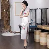 Ropa étnica estilo chino dama cheongsam sexy mujeres más tamaño qipao verano alto vestido dividido para espectáculo de escenario vestidos largos