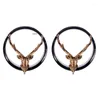 Hoop Earrings 2 Piece Antlers Shape Black Tunnel Earring Lobe Piercing Double Flared 8-25 Mm