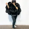 Women s Fur Faux Jacket Winter Natural Tail Shawl Real Scarf 221231