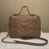 Bolsas de couro de bolsa de ombro de grife de alta qualidade Mulheres Mulheres Marmont Bolsas de couro genuíno Bolsas Crossbody