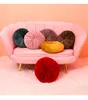 Travesseiro casas decorativas artesanato articulado arremessar almofadas de veludo de abóbora redonda para sofá de cadeira de sala de estar sofá