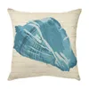 Kudde Summer Marine Style Cover 45x45cm Coral Conch Shell Decorative Linen Throw Sea Life Print Home Pillow Case