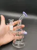 Mini 5,5-Zoll-Glas-Wasserbong-Wasserpfeifen Mini tragbare lila Öl-Dab-Rigs mit weiblichem 14-mm-Gelenk