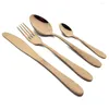 Ensembles de vaisselle 4pcs Rose Set Counds Forks Spoons Dîner en acier inoxydable Vide-Gol Couvrerie de cuisine Spearware