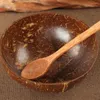 Skålar kokosnötskal skål sked hantverk frukt sallad nudel ris container dekoration återanvändbar förvaring hantverk
