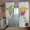 Curtain Fashion And Simple Map Painting 3D Window Curtains Living Room Luxury Bedroom Custom Size Blackout