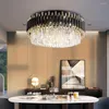 Taklampor Ljus modern romantisk lyxig LED Crystal inomhushemslampa Svart/gulddekoration Rundarmaturer