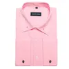 Męskie koszulki Peach Pink Men Lapel Long Sleeve Znakomity projekt wolny czas Fit Groom Wedding Business Party Barry.wang