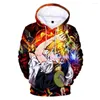 Hoodies masculinos Creative Persoonlijkheid Cosplay Nanatsu Geen Taizai Mannen Flash Koop Pullover Sweetshirts Tops