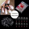 False unhas 500pcs/pacote acrílico oval formas redondas Dicas de unhas capa completa Ferramentas de arte falsa francesa