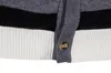 남자 스웨터 YM083 고품질의 남자 니트웨어 색상 일치 스트라이프 v- 넥 가짜 가디건 스웨터
