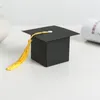 Confezione regalo a forma di cappuccio nero per bomboniere di carta Scatole di caramelle Forniture per decorazioni per feste di laurea A366