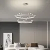 Candeliers anéis redondos Luzes LED para sala de jantar de cozinha de cozinha iluminação interna Decoração de lâmpadas diminuídas de brilho