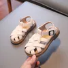 Sandals Boys Roman Cross Strap Simple Korean Cute Cover Covered Sandals 2022 Kids Fashion Summer Summer Pu Allmatch أحذية غير رسمية لـ 3685715