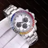 2023 Designer Watch Mens Watchs Automatic Hine 904L нержавеющая сталь полоса красочная керамическая циферблат светящийся встроенный бриллиантовый изысканный мода