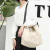 Evening Bags Shoulder Bag Korean Linen Women's Casual Fashion Canvas Drawstring Pu Leather Strap Messenger