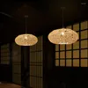 Hängslampor handgjorda naturliga miljöskydd bambu trä asia japansk restaurang kafé bar led lampa