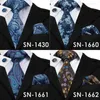 Bow Ties SN-1430 Arrivée de paisley à cravate de luxe Blue Necky Hanky Cuffe Links Hi-Tie Silk for Mens Business Wedding Party