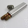 Tubo duplo portátil para charutos, caixa de armazenamento de aço inoxidável, estojo para fumar, tabaco, cigarro, pré-rolo, embalagem, recipiente